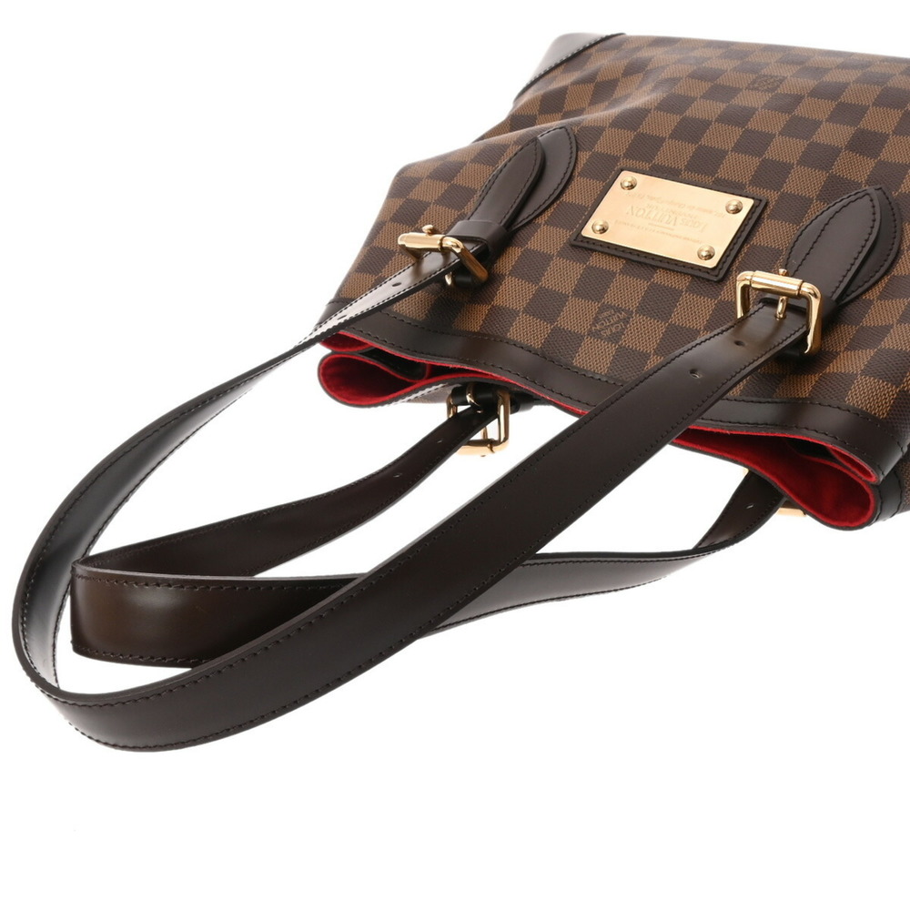 LOUIS VUITTON Damier Hampstead MM Tote Bag Brown N51204 Canvas Handbag - Picture 4 of 13